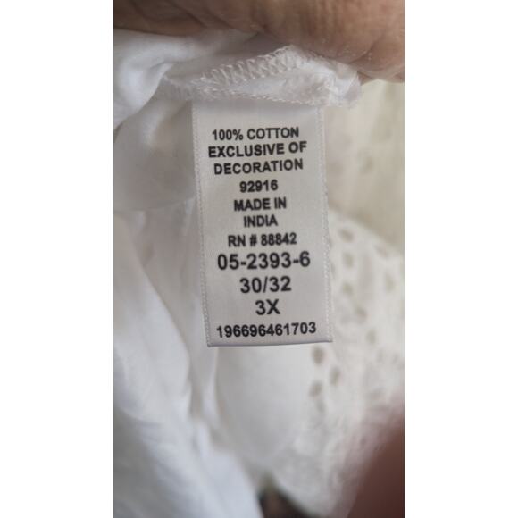 New June + Vie white eyelet sheath midi dress 3X 30/32 - Picture 7 of 15